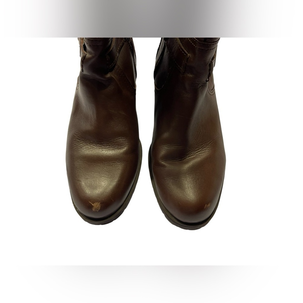 Anne Klein Dark Brown iflex Akcrayton Zipper Ankle Boots Gold Hardware Size 10 - Picture 14 of 14